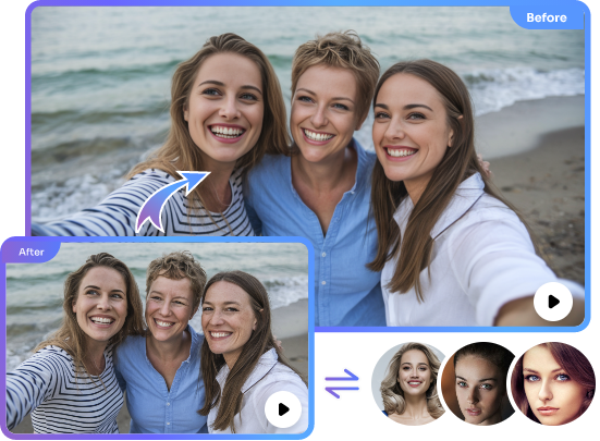 Scambio facciale video multiplo online gratuito